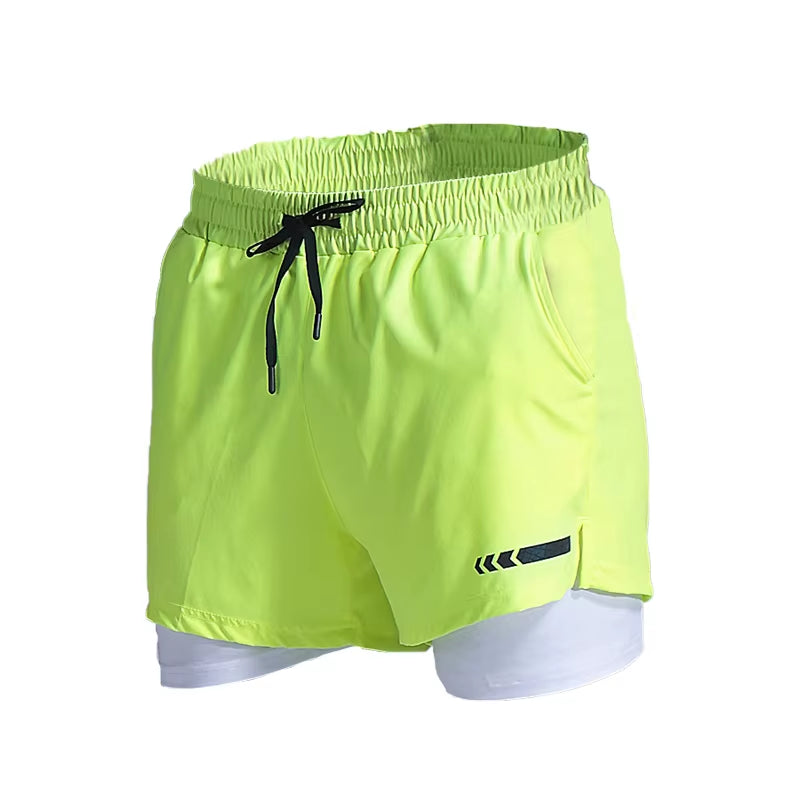 Men's 2-in-1 Quick-Dry Sports Running Shorts for Jogging, Fitness, Soccer Training, Track and Field, and Marathon Events