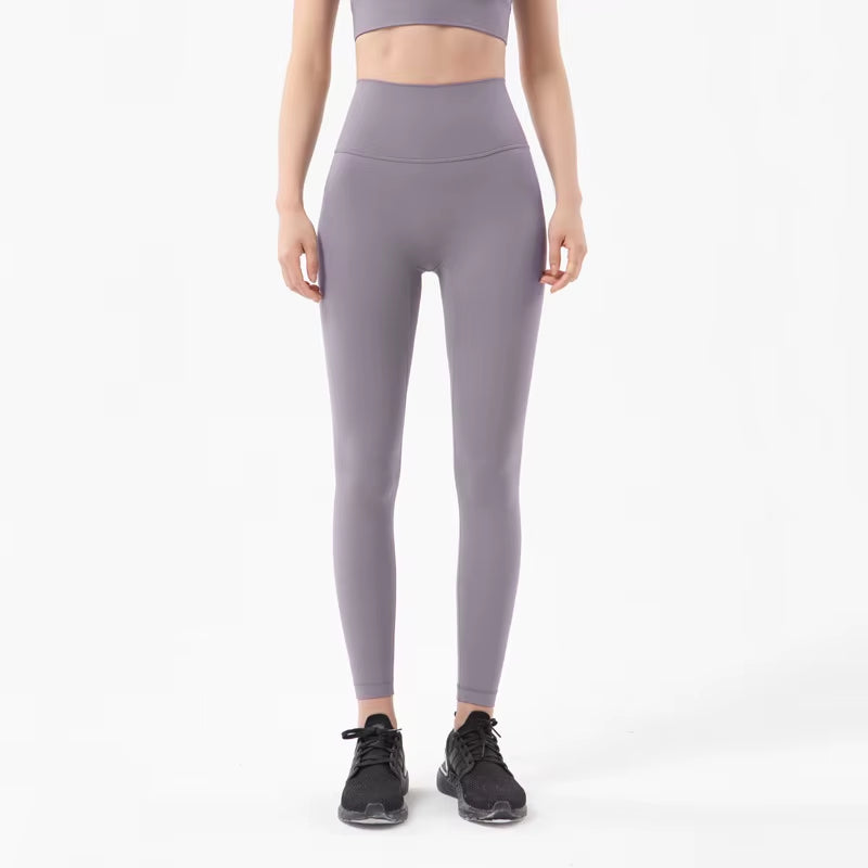 Nylon Tights Yoga Women'S Pants Leggings Gym Fitness No T Line High Waist Hidden Pocket Solid Color Sports Pants 42 Color