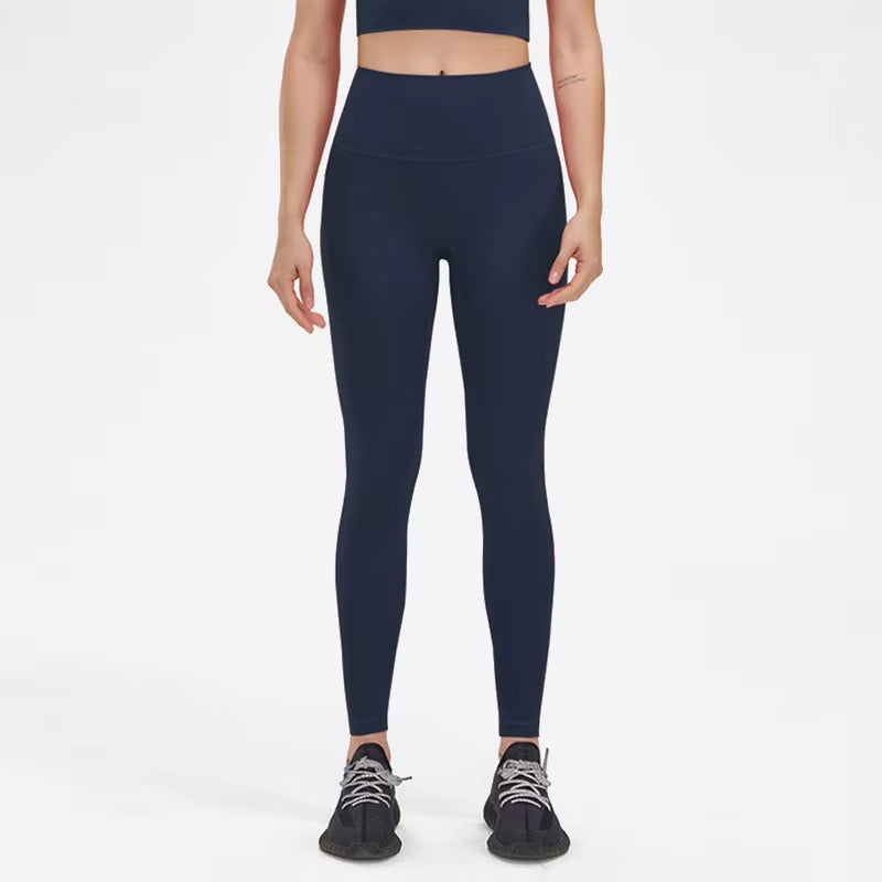 Nylon Tights Yoga Women'S Pants Leggings Gym Fitness No T Line High Waist Hidden Pocket Solid Color Sports Pants 42 Color