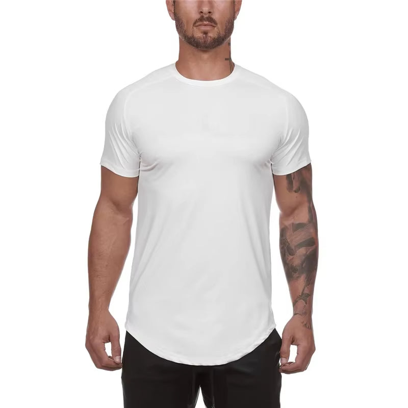 Men's Mesh T-Shirt - Quick Dry Solid Fitness Top for Bodybuilding and Gym Wear, Summer Collection