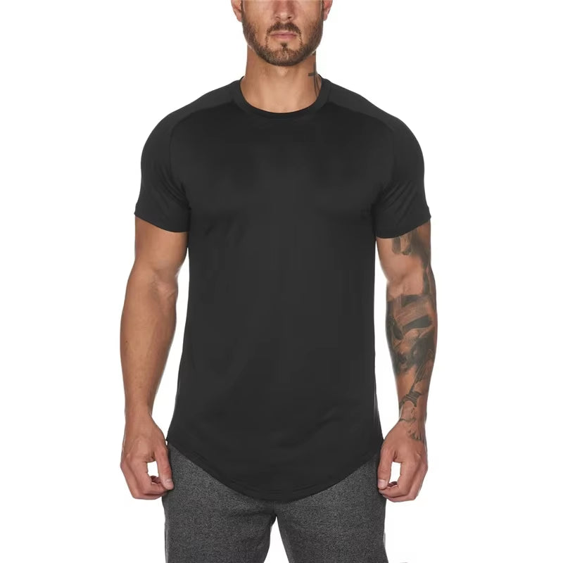 Men's Mesh T-Shirt - Quick Dry Solid Fitness Top for Bodybuilding and Gym Wear, Summer Collection