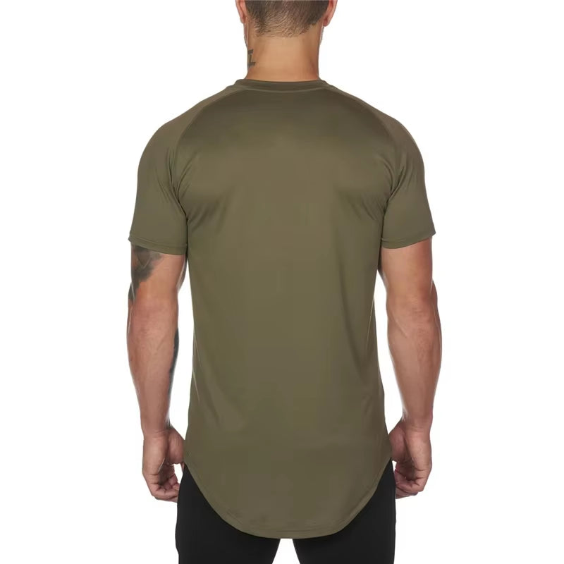 Men's Mesh T-Shirt - Quick Dry Solid Fitness Top for Bodybuilding and Gym Wear, Summer Collection