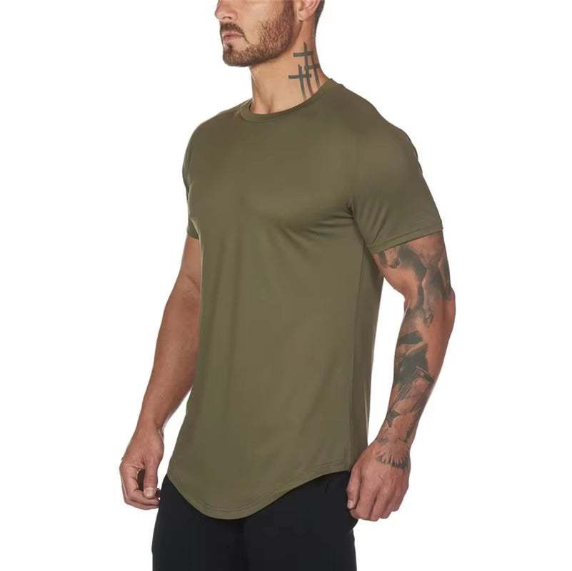 Men's Mesh T-Shirt - Quick Dry Solid Fitness Top for Bodybuilding and Gym Wear, Summer Collection