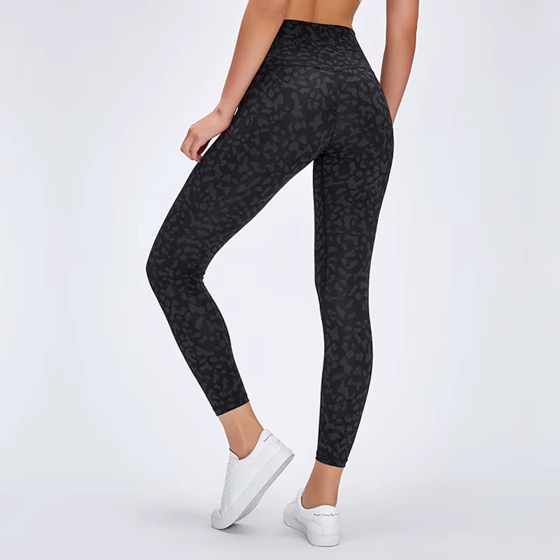 Women's High Waist Leopard Print Yoga Pants - Naked-Feel Fitness Leggings for Gym and Sports