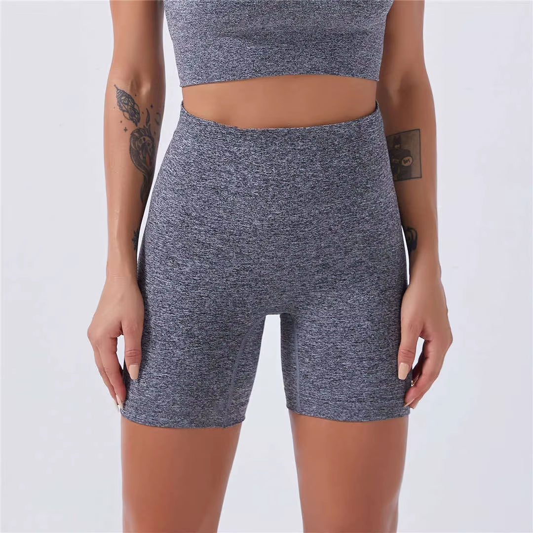 Sportswear Top 2Pcs Yoga Set Women Yoga Suit Short Sleeve High Waist Leggings Gym Quick Dry Yoga Wear Energy Fitness Suit A012