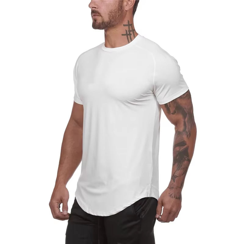 Men's Mesh T-Shirt - Quick Dry Solid Fitness Top for Bodybuilding and Gym Wear, Summer Collection