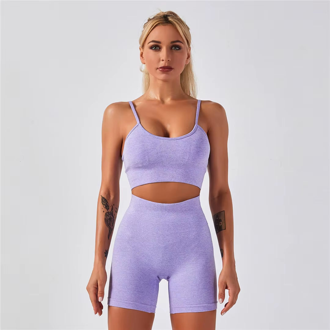 Sportswear Top 2Pcs Yoga Set Women Yoga Suit Short Sleeve High Waist Leggings Gym Quick Dry Yoga Wear Energy Fitness Suit A012